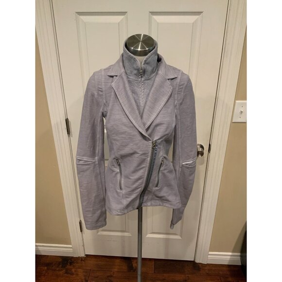 Lululemon Ride On Blazer Jacket, Heathered Gray Fossil, Size 8 - Picture 2 of 10